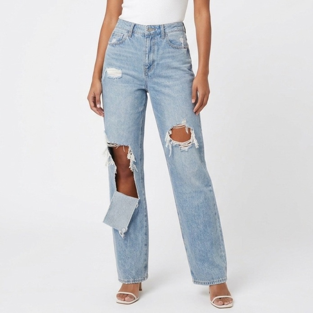 RSQ Light Blue Intentionally Distressed Jeans Size 27”, Cotton
